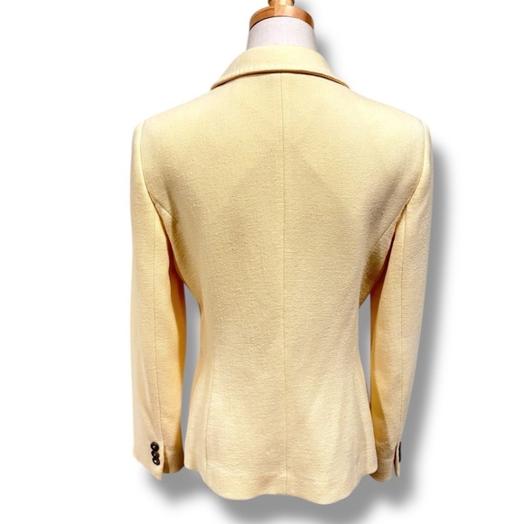 ESCADA Cashmere Wool Retro Blazer Jacket in Canary Yellow Size Small - Picture 3 of 11